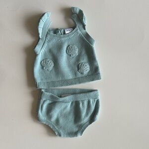 Carter's Mint Green Knit Two-Piece Set with Seashell Accents